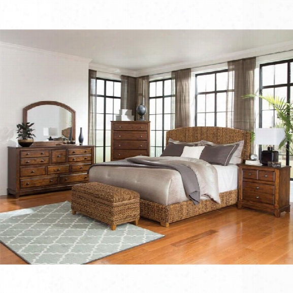 Coaster Laughton 5 Piece Queen Banana Leaf Panel Bedroom Set