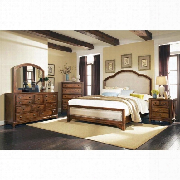 Coaster Laughton 5 Piece Upholstered California King Panel Bedroom Set