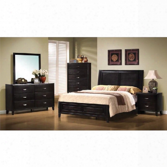 Coaster Nacey 5 Piece King Panel Bedroom Set In Dark Brown