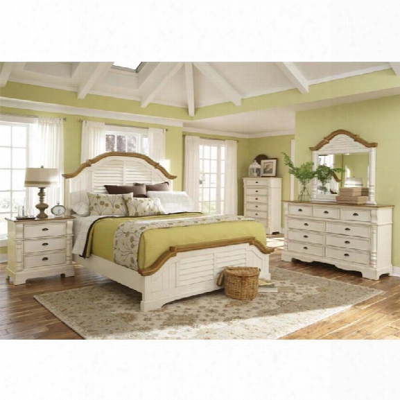 Coaster Oleta 5 Piece California King Panel Bedroom Set In Buttermilk