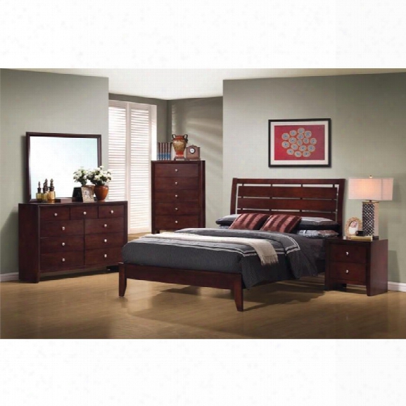 Coaster Serenity 5 Piece Full Panel Bedroom Set In Rich Merlot