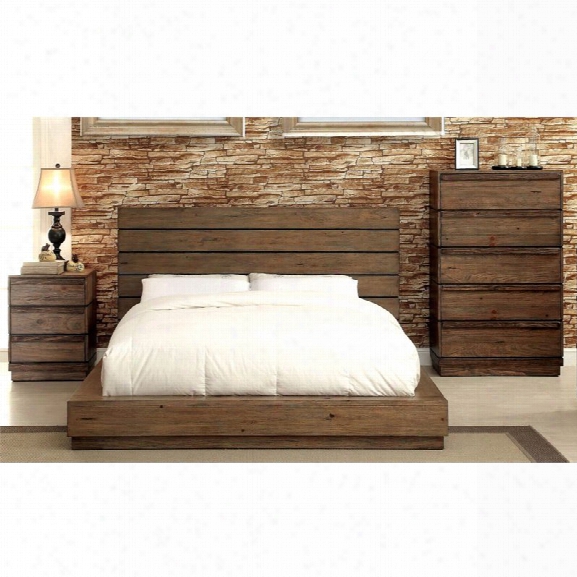 Furniture Of America Benjy 3 Piece King Panel Bedroom Set