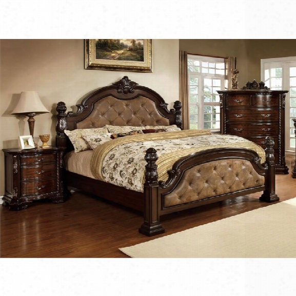 Furniture Of America Cathey 3 Piece California King Panel Bedroom Set