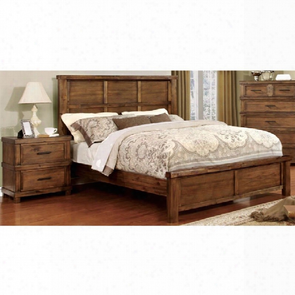 Furniture Of America Cynthia 2 Piece King Panel Bedroom Set In Oak