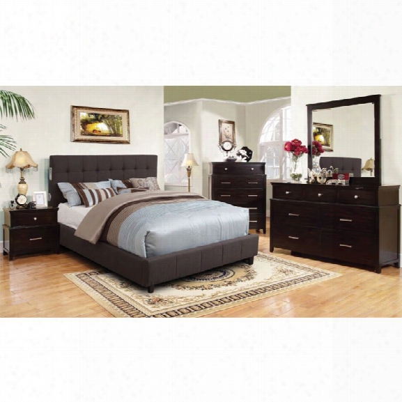 Furniture Of America Janata 4 Piece King Bedroom Set In Gray