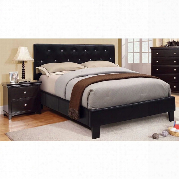 Furniture Of America Kylen 2 Piece Upholstered King Bedroom Set In Black
