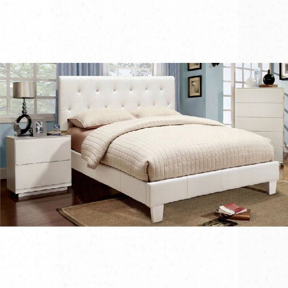 Furniture Of America Kylen 3 Piece Upholstered Twin Bedroom Set In White