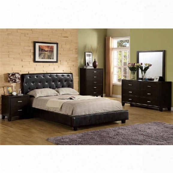 Furniture Of America Naylor 4 Piece Queen Bedroom Set In Espresso