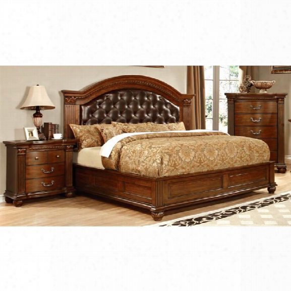 Furniture Of America Sorella3 Piece King Panel Bedroom Set In Cherry