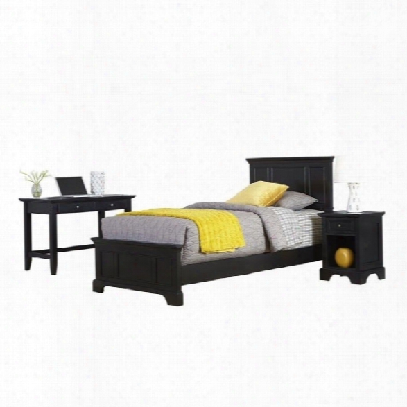 Home Styles Bedford Twin 3 Piece Bedroom Set In Black