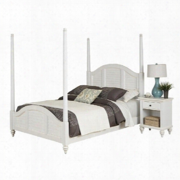 Home Styles Bermuda Poster Bed And Night Stand White Finish-king