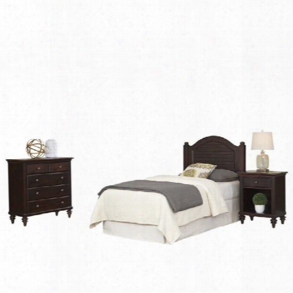 Home Styles Bermuda Twin Headboard 3 Piece Bedroom Set In Espresso