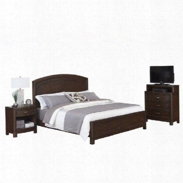 Home Styles Crescent Hill 3 Piece Wood King Bedroom Set In Tortoise