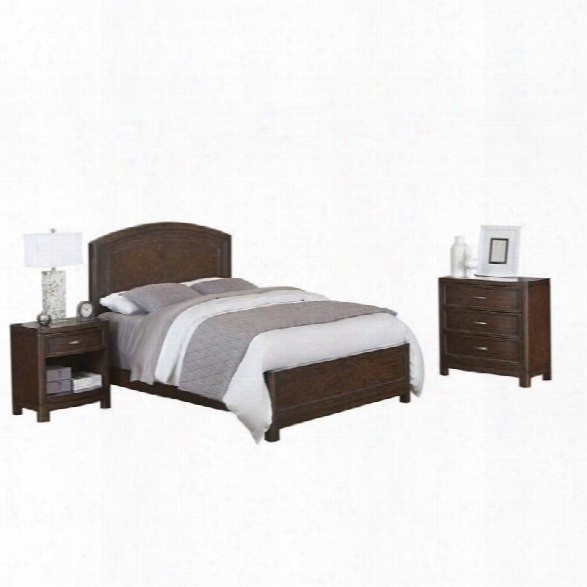 Home Styles Crescent Hill 3 Piece Wood Queen Bedroom Set In Tortoise