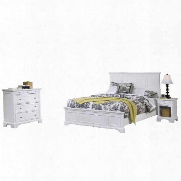 Home Styles Naples King 3 Piece Bedroom Set In White