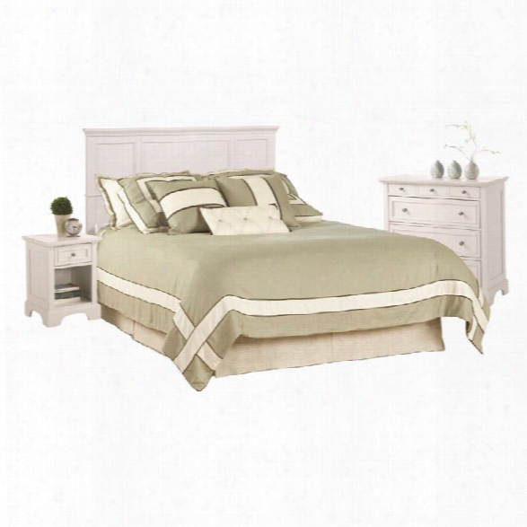Home Styles Npales King Headboard Bedroom Set In White
