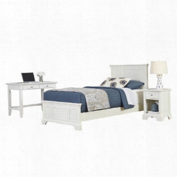 Home Styles Naples Twin 3 Piece Bedroom Set In White