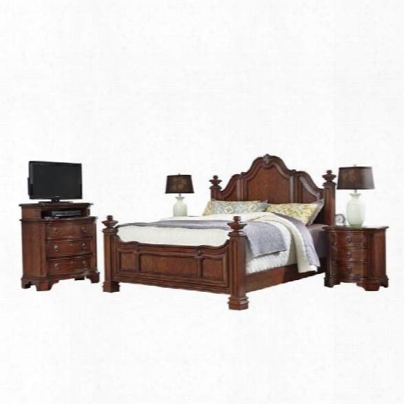 Home Styles Santiago King 4 Piece Bedroom Set In Cognac