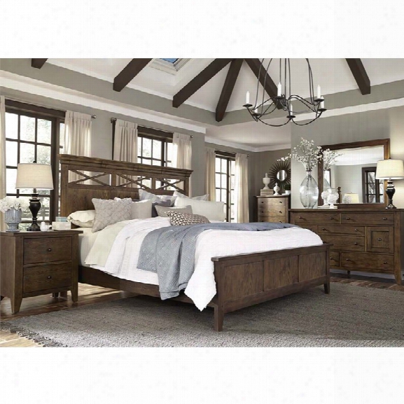 Liberty Furniture Hearthstone 5 Piece Queen Panel Bedroom Set In Oak