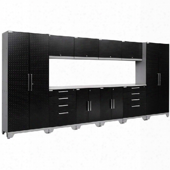 Newage Performance 2.0 12 Piece Diamond Plate Cabinet Set In Black