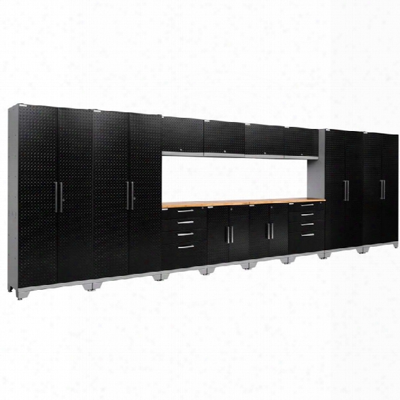 Newage Performance 2.0 14 Piece Diamond Plate Cabinet Set In Black