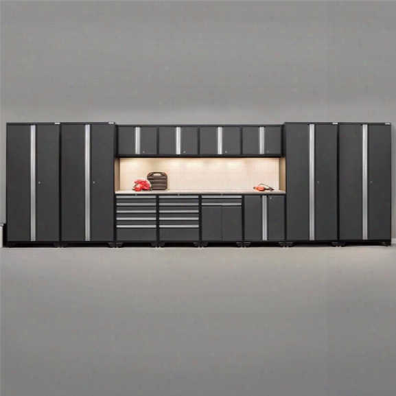 Newage Pro Series 14 Piece Garage Cabinet Set In Gray