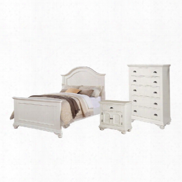 Picket House Furnishings Addison 3 Piece Full Bedroom Set In White