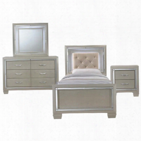 Picket House Furnishings Glamour 4 Piece Twin Panel Bedroom Set