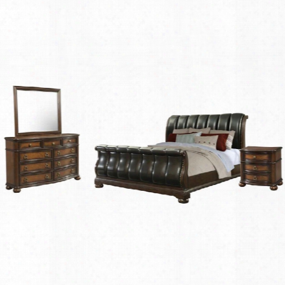 Picket House Furnishings Pentos 4 Piece King Sleigh Bedroom Set