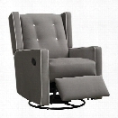 Baby Relax Mikayla Upholstered Swivel Gliding Recliner in Dark Gray