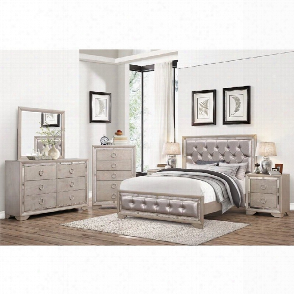 Abbyson Living Beaumont Leather 6 Piece California King Bedroom Set