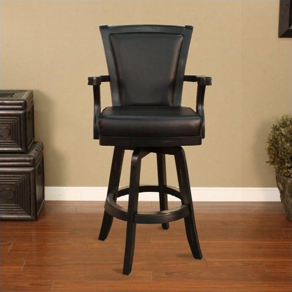 American Heritage Billiards Auburn 30 Bar Stool In Peppercorn