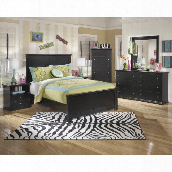 Ashley Maribel 6 Piece Wood Panel Bedroom Set In Black