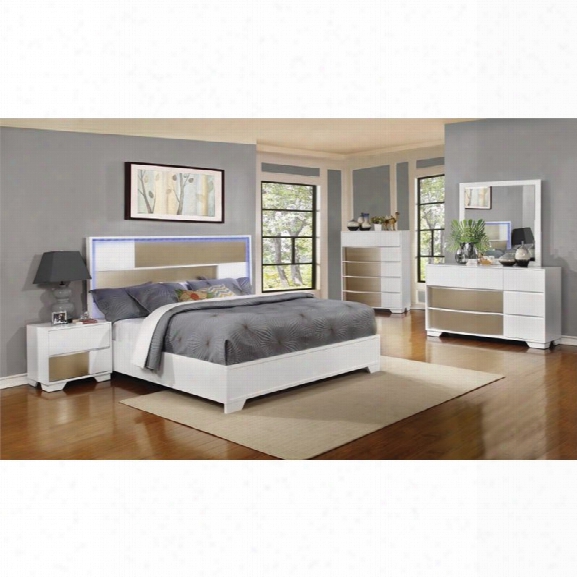 Coaster Havering 4 Piece California King Panel Bedroom Set In Blanco