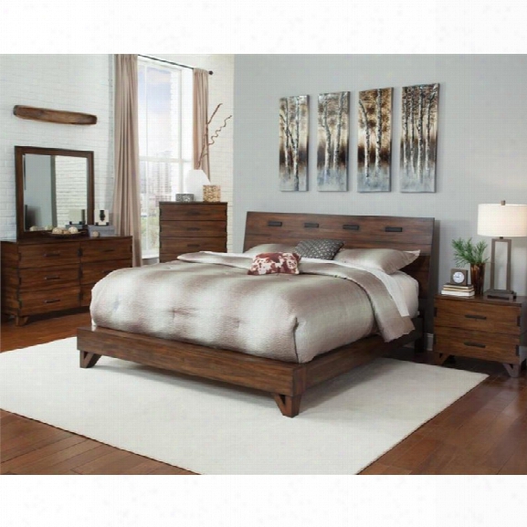 Coaster Yorkshire 5 Piece California King Bedroom Set In Dark Amber