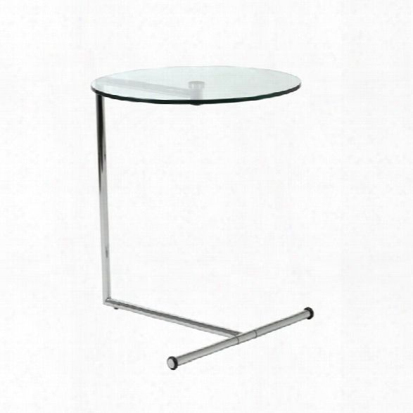 Eurostyle Edie Round End Table In Clear Glass