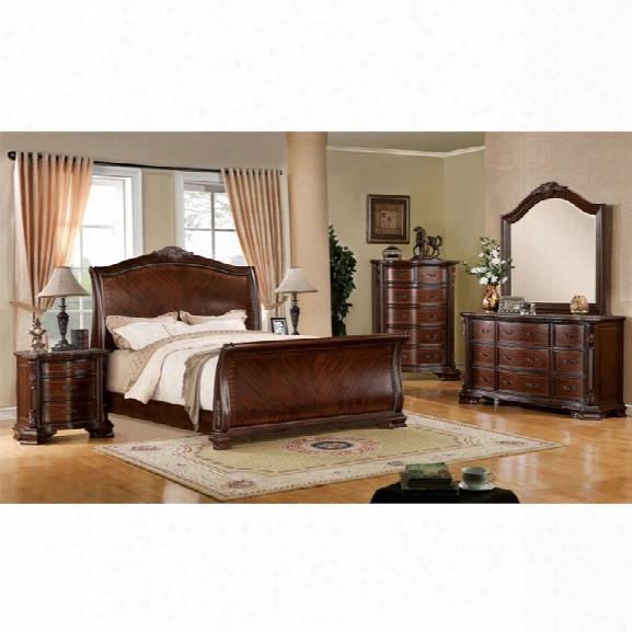 Furniture Of America Cliffton 4 Piece Queen Sleigh Bedroom Set