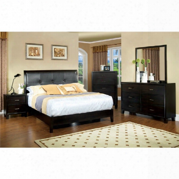 Furniture Of America Muscett 4 Piece King Bedroom Set In Espresso