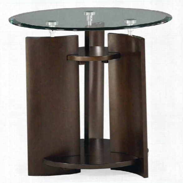 Hammary Apex Round End Table In Dark Cherry