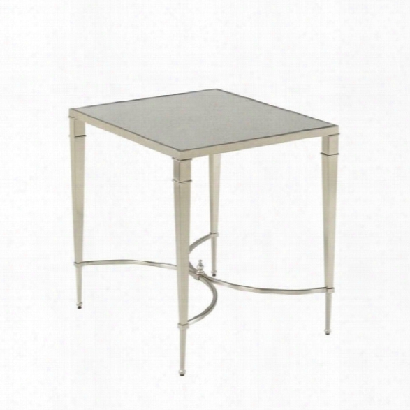 Hammary Mallory Rectangular End Table In Satin Nickel