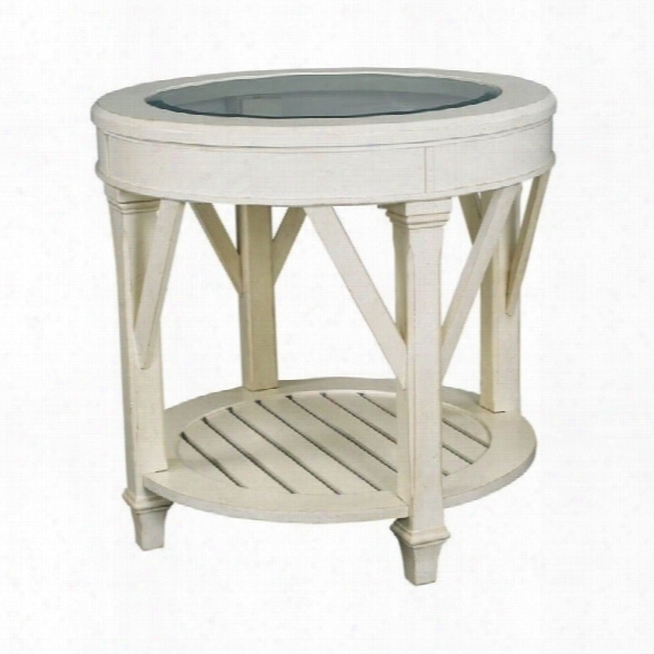 Hammary Promenade Round End Table In Antique Linen