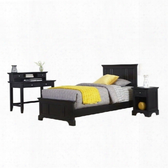 Home Styles Bedford Twin 4 Piece Bedroom Set In Black