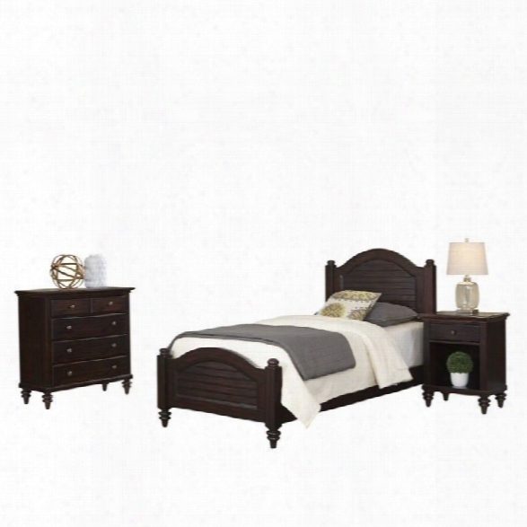 Home Styles Bermuda 3 Piece Wood Twin Bedroom Set In Espresso