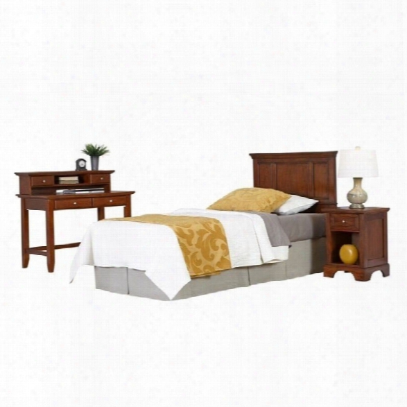 Home Styles Chesapeake Twin Headboard 4 Piece Bedroom Set In Cherry