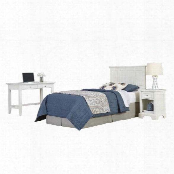 Home Styles Naples Twin Headboard 3 Piece Bedroom Set In White