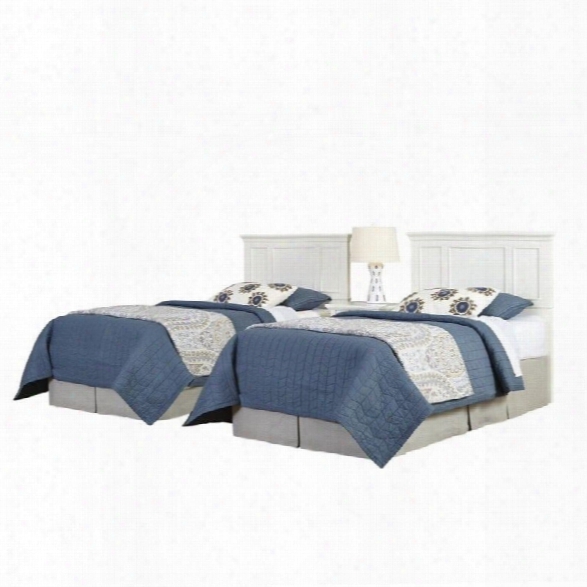 Home Styles Naples Two Twin Headboards 3 Piece Bedroom Set In White