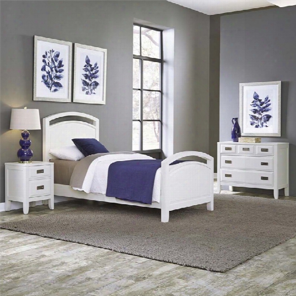 Home Styles Newport 3 Piece Twin Panel Bedroom Set In White