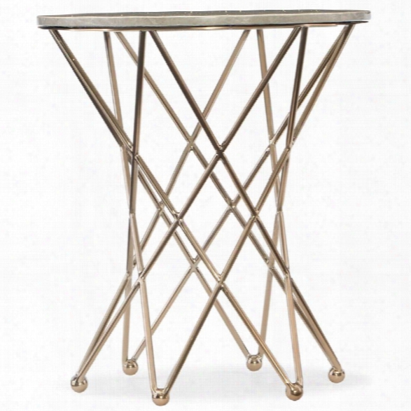 Hooker Furniture Highland Park 24 Round Marble Top End Table In Gold