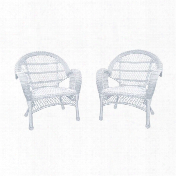 Jeco Wicker Chair In White (set Of 4)