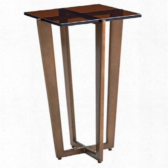 Lexington Zavala Vortex Glass Top End Table In Bronze